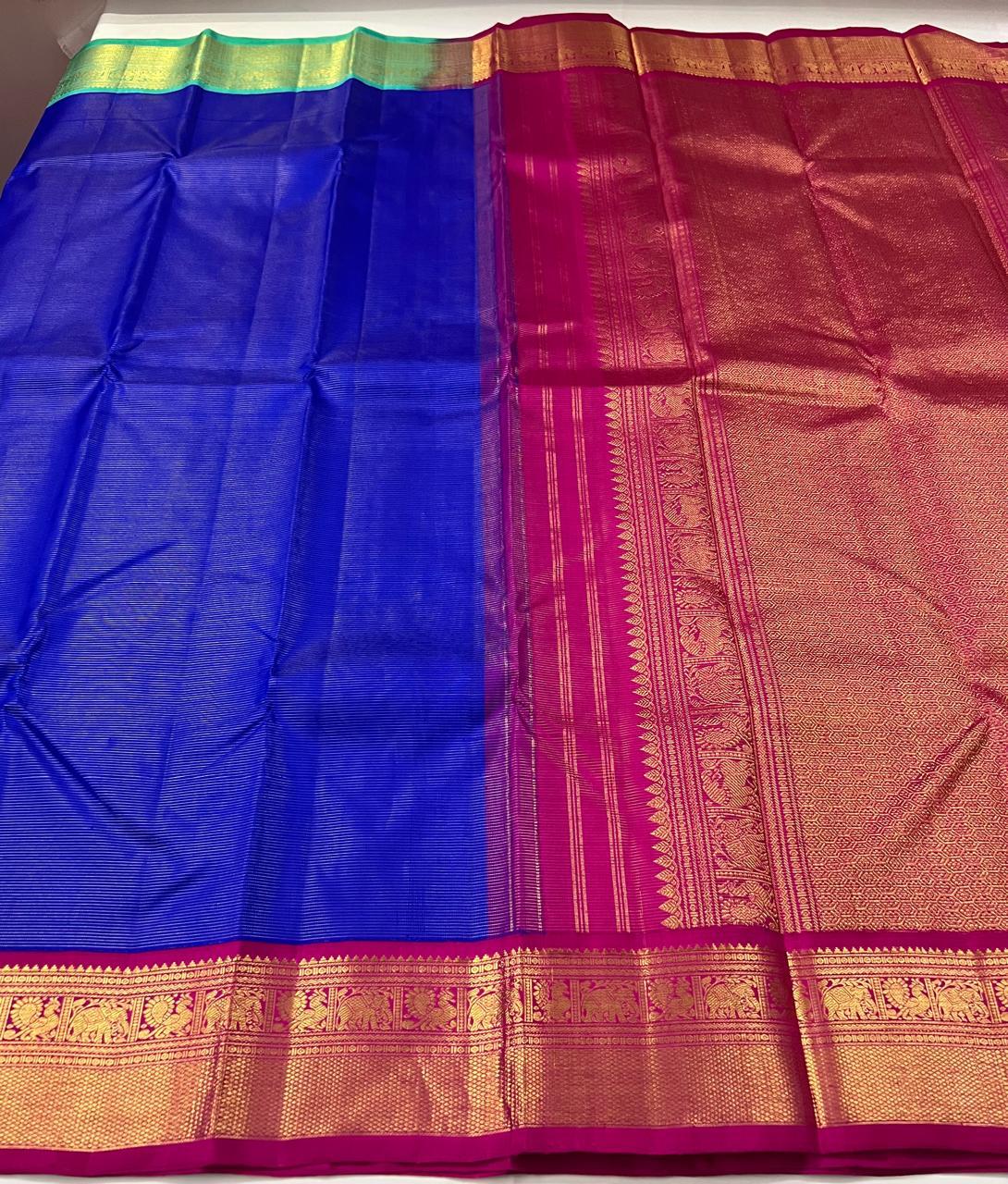 Royal Blue Pure Handloom Bridal Kanchipuram Silk Saree